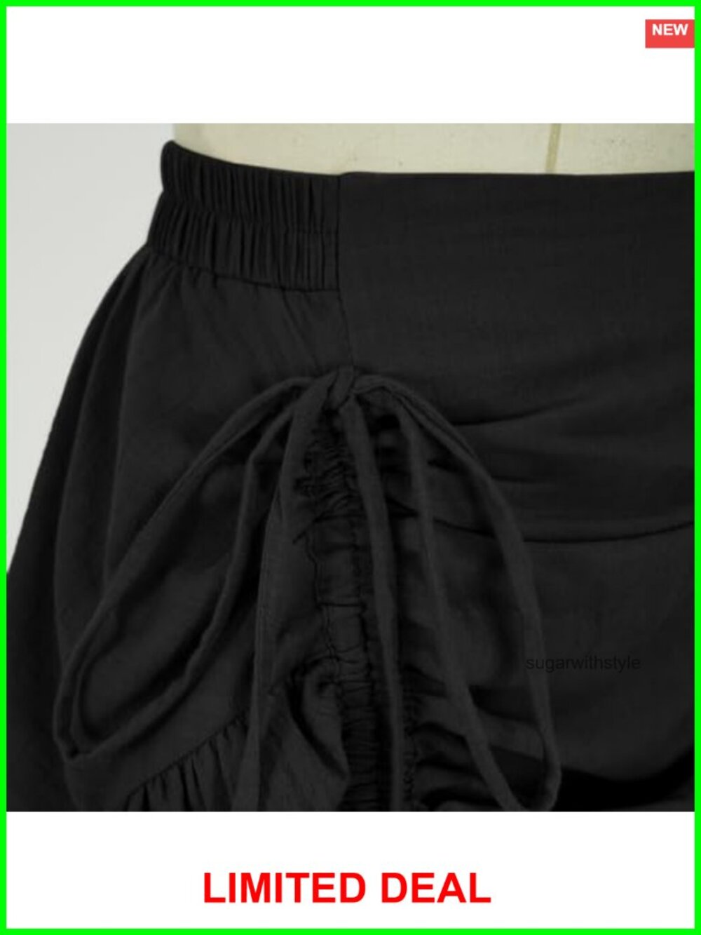Women's Renaissance Steampunk Skirt High-Low Ruffle Drawstring Maxi - Picture 5 of 6